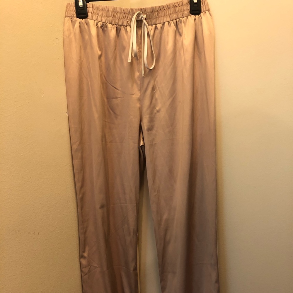 Forever 21 Satin Champagne Track Pants M